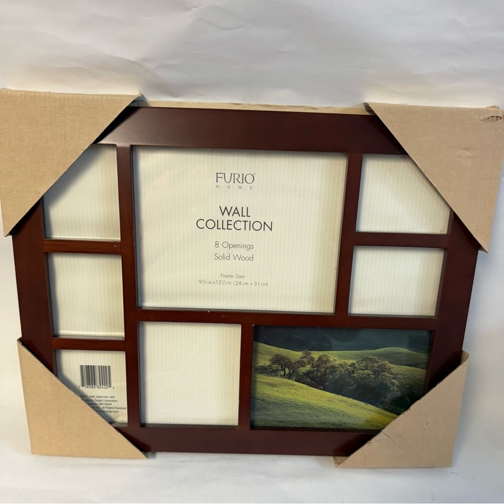 FURIO HOME Modern Geometric Mahogany Picture Frame with Multiple Openings